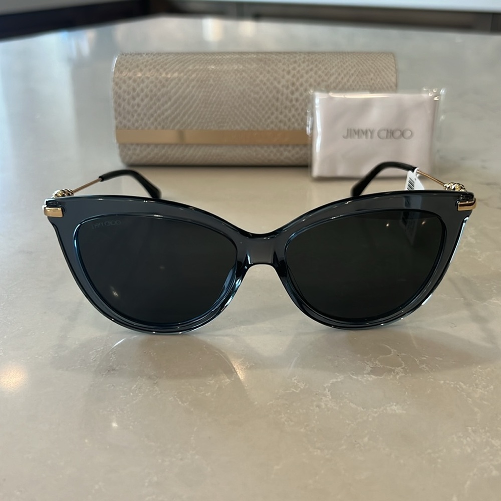 NWT [Jimmy Choo] TINSLEY Women’s Sunglasses Transparent Clear with Case - Picture 5 of 6